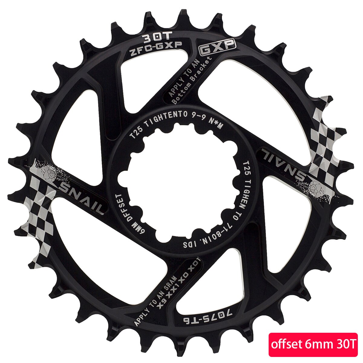 Bike Single Speed Chainring Direct Mount Narrow Wide Aluminum Chainring Round 28T-40T Chainwhee For SRAM GXP Crank gx xx1 X1 x9: 30T Offset 6MM