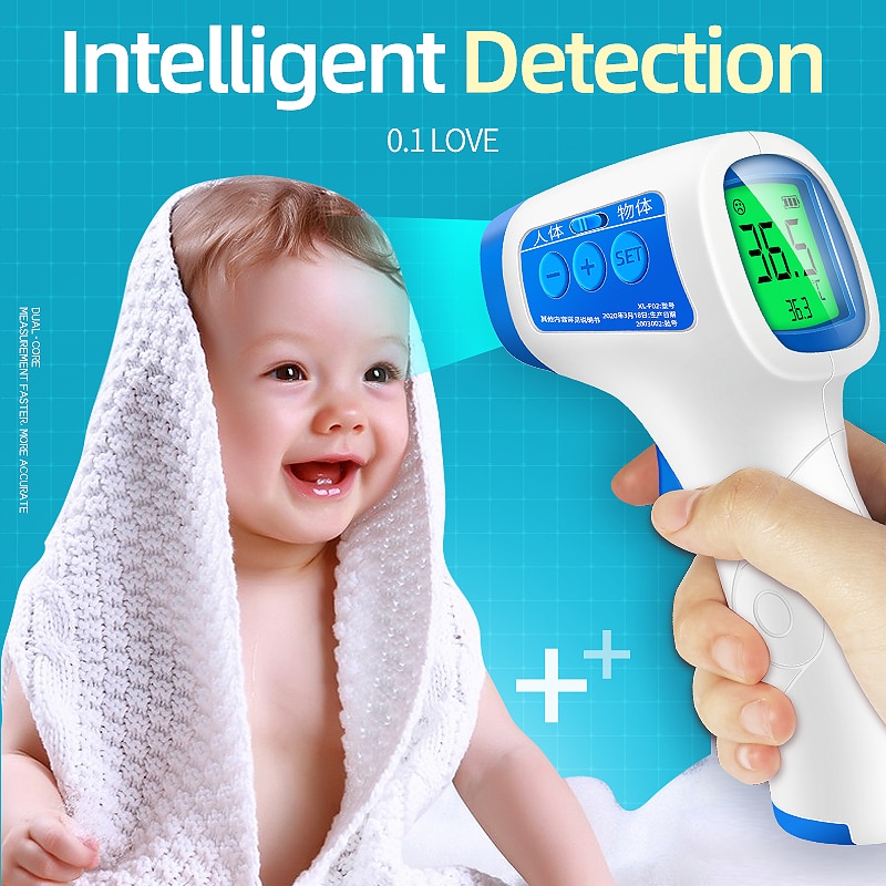 Infrarood Thermometer Contactloze Meting Voorhoofd Temperatuur Body Meter 3 Kleuren Backlight Digitale Lcd Voor Volwassen Baby