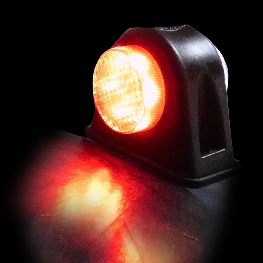 2pc 6 led zijmarkeringslicht met led-verlichting, wit rood, 12 volt, vrachtwagen, geschikt voor alle voertuigen met 12v- systeem