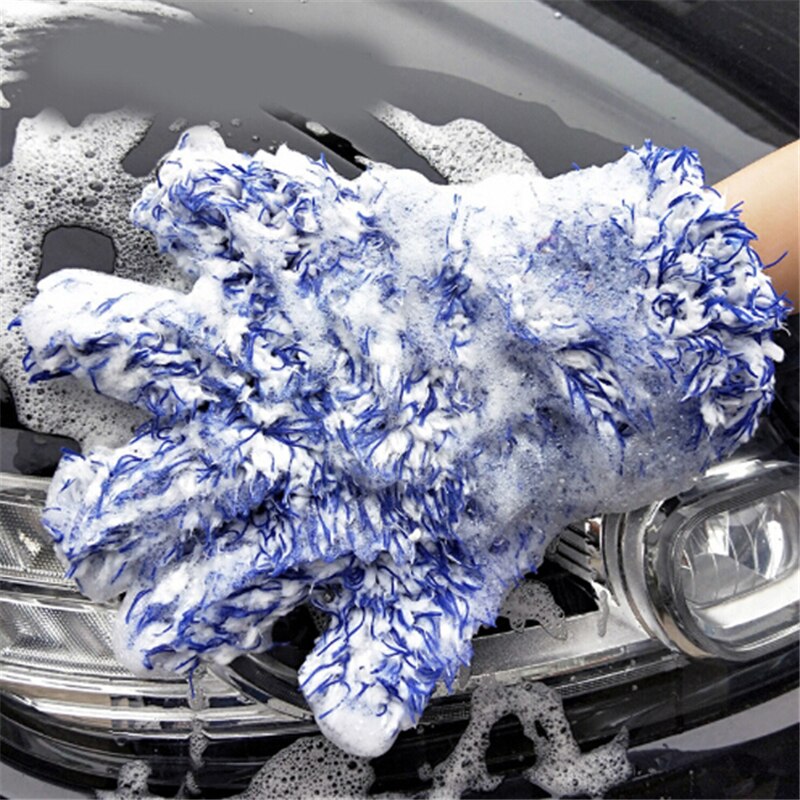 Coral Velvet Knitted Gloves Super Soft Microfiber Car Detailing Dust Removal Gloves Gloves Car Wash Cleaning Gloves