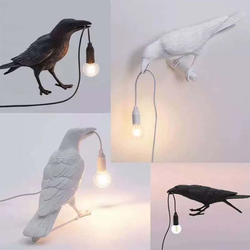 Nordic Lucky Bird Table Lamp Bedroom Bedside Living Room Table Lights Resin Animal Lively Home Decor Lighting Fixture