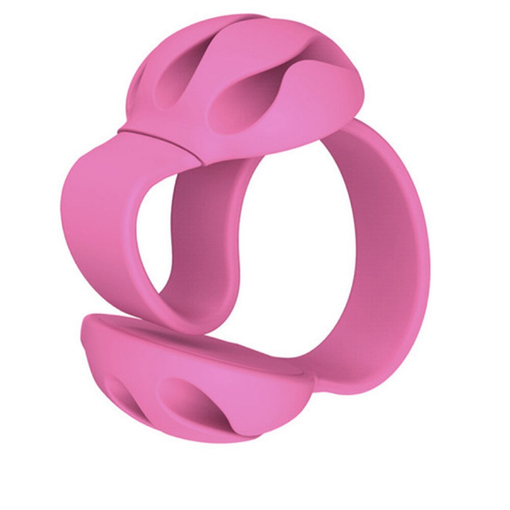 Soporte de Cable para ratón, organizador de Cable, Cargador USB Flexible, gestión de escritorio, accesorios de oficina y hogar: Rose red