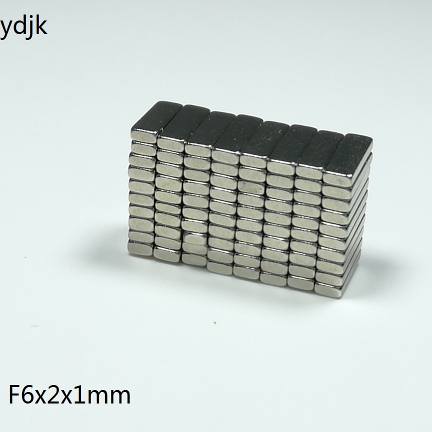 10 50 100 200 Stks/partij N35 Neodymium Magneet 6*2*1 Krachtige Ndfeb Magneet 6X2X1 Sterke Blok Permanente Magneten 6 × 2 × 1
