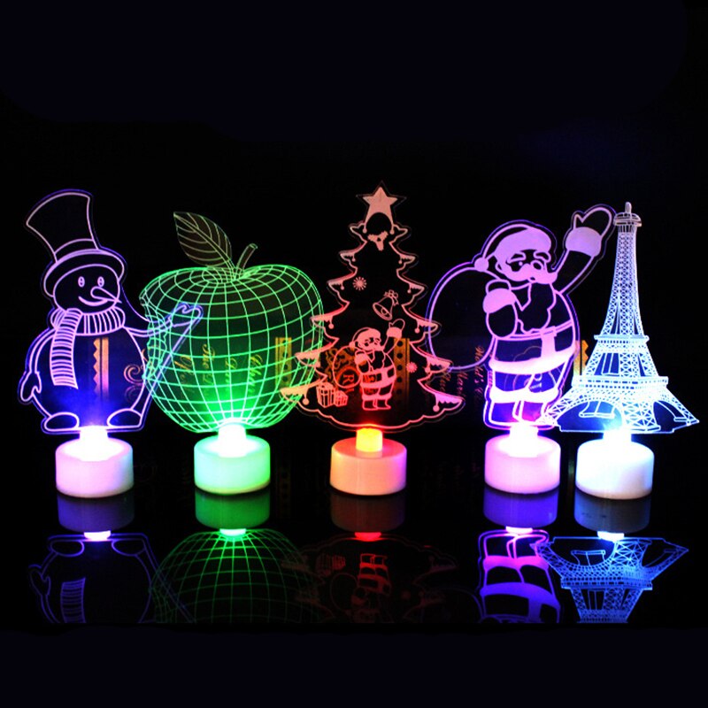 Natale ah CONDOTTO LA Luce di Natale Babbo Natale Pupazzo di Neve Luce di Notte del veloce Colorato Acrilico Luce 3d stereo Luce di Notte Complementi Arredo Casa Lampada Regalo di Natale