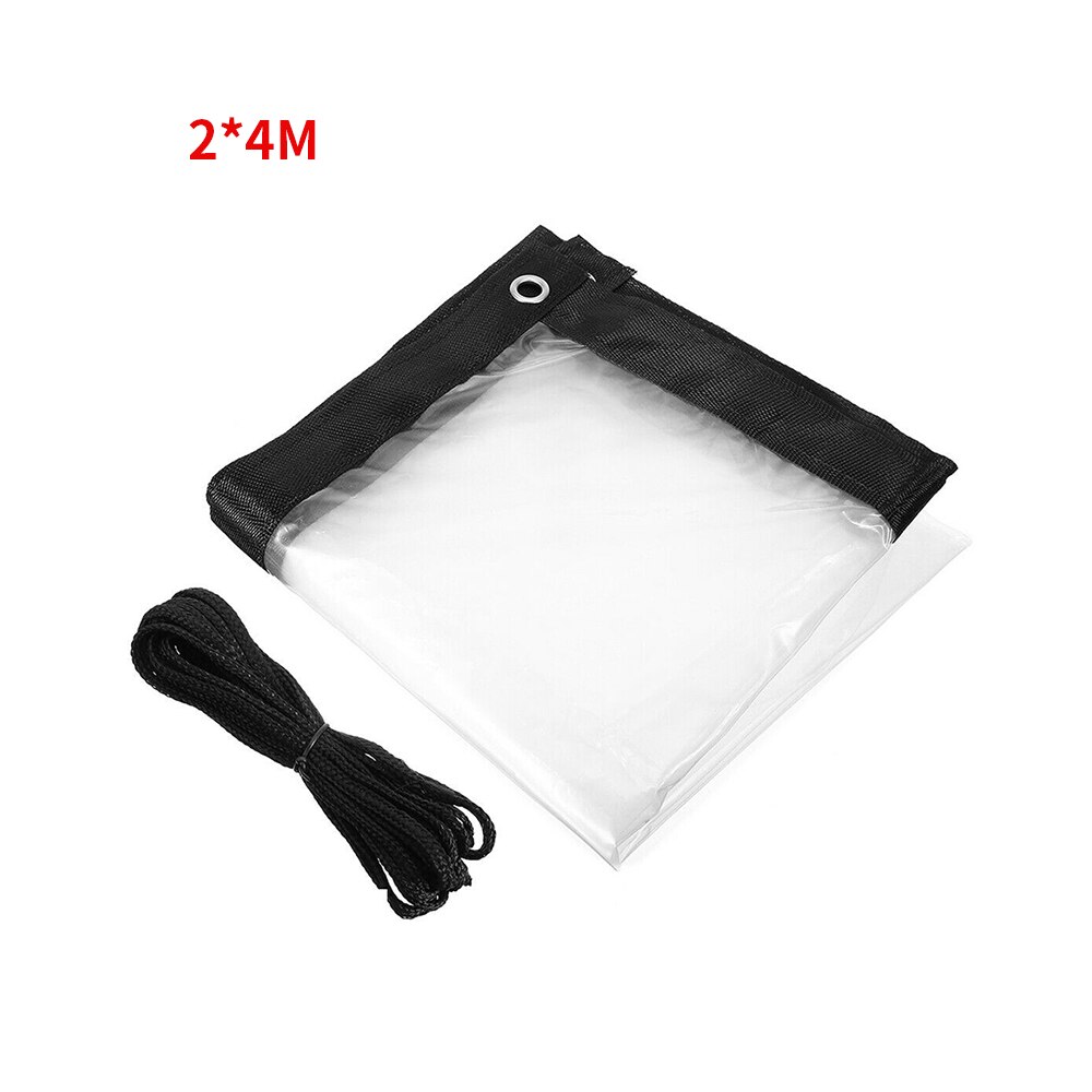 Waterproof Transparent Tarpaulin With Eyelet Canopies And Tarpaulin Straps: 2x4m