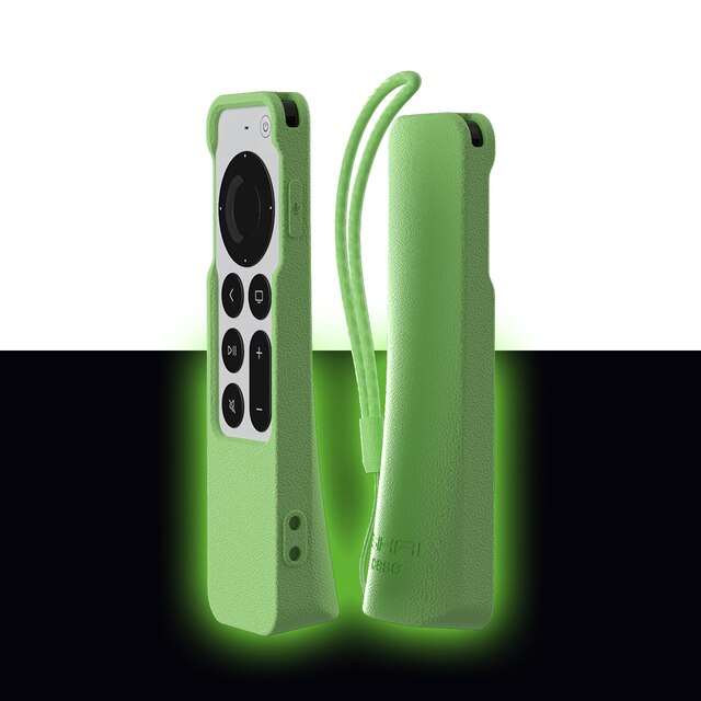 Sikai Siliconen Beschermende Afstandsbediening Covers Voor Apple Tv 4K Voor Apple Tv Siri Remote 2nd Generatie Voor airtag Case: Light in Drak Green