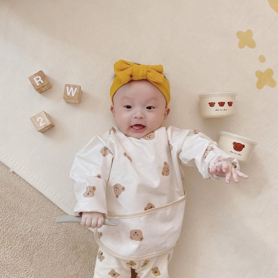 Slabbers Ong Mouwen Sjaal Peuter Meisje Burp Art Ambachten Waterdichte Etenstijd Wasbare Kiel Kinderen Voeden Schort Zak Zuigeling