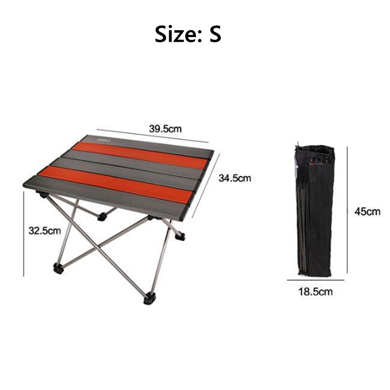 Outdoor Portable Folding Table Ultralight Aluminum Alloy Folding Camping BBQ Picnic Table: S
