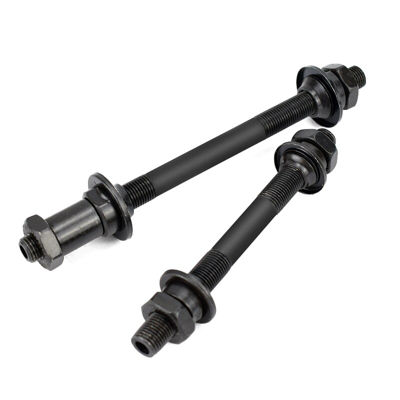 Kulstofstål cykelnavaksel bag front quick release nav hulaksel håndtag hjulleje aksel kassette adapter udskiftning: 1pc forreste 1pc bageste