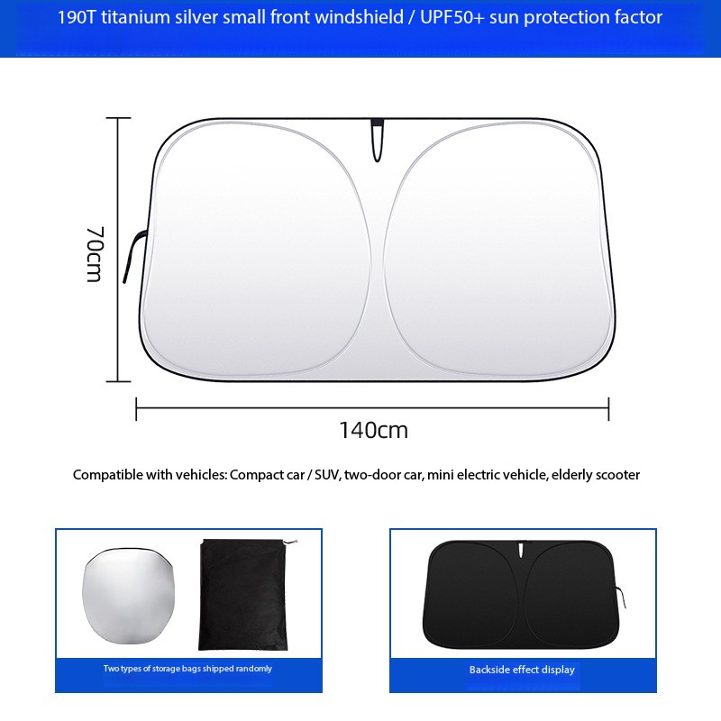 Solskærm til forrude, varmeisolering og solbeskyttelse, blændingsfri solskærm til sommerbrug i køretøjer: Mørkegrå
