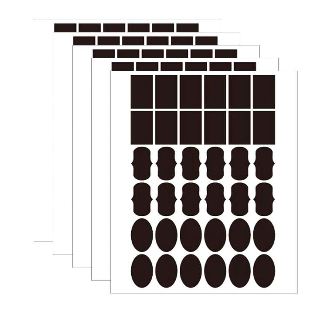 36pcs Multi Purpose Waterproof Chalkboard Labels For Regular Wide Mouth Jar Kitchen Jars Organizer Labels Blackboard Sticker: 5PCS