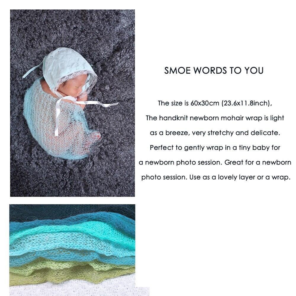 7pcs Pack Newborn Photography Wraps Baby Stretch Knit Wrap Swaddle Infant Photo Shoot Blankets Newborn Shoot Accessories
