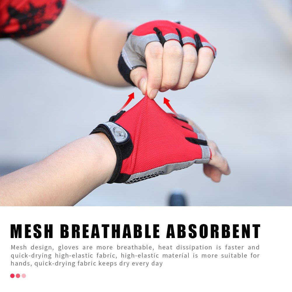 Cycling Gloves Bicycle Half Finger Gloves Anti-slip Outdoor Sports Mesh Breathable Cycling Climbing Sports Glove for Men Women