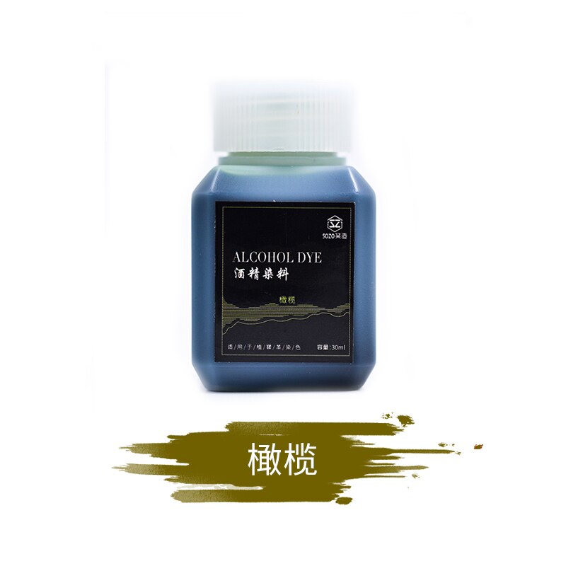 Colorants à l&#39;alcool pour cuir, bricolage manuel, outils de sculpture du cuir, tannage végétal, taches de cuir sans odeur 30ml: Olives