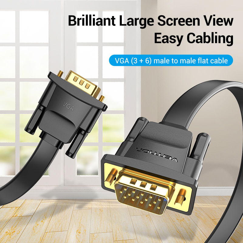 Tions 1080P VGA Kabel VGA Stecker auf VGA Stecker Flache Geflochtene Hohe Prämie Abschirmung HDTV VGA Kabel für Projektor Monitor Kabel VGA