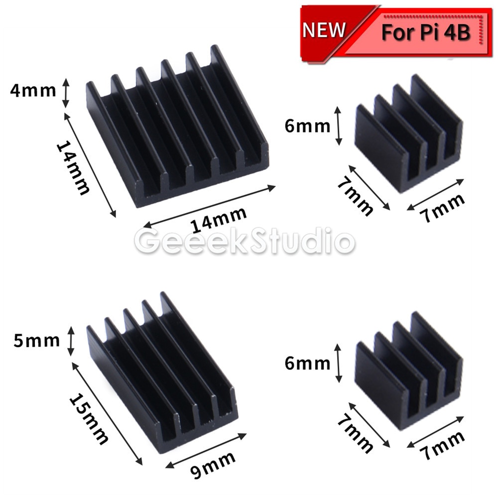 1 Set Van 4 Stuks Zwart Aluminium Koellichaam Of 2 Set/5 Set Pack Voor Raspberry Pi 4B Pi 4 Model B