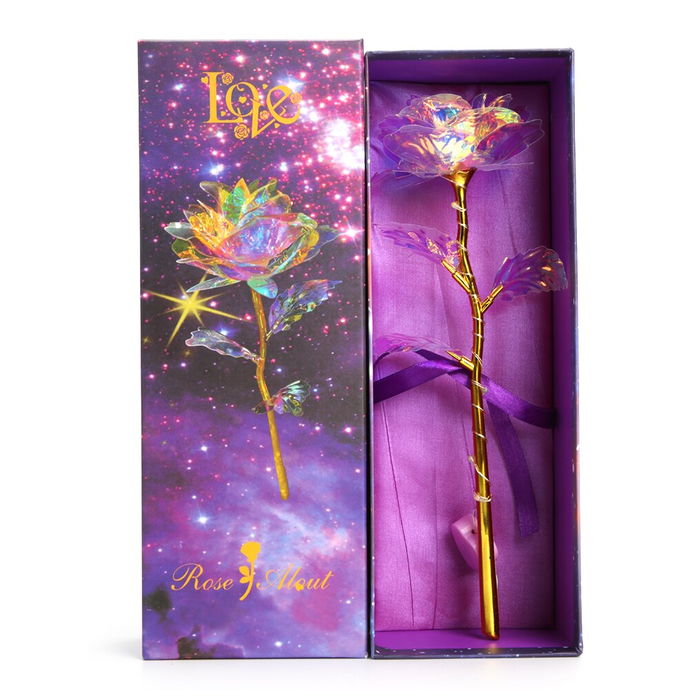 Eternal 24K Gold Foil Flower Fairy String Lights In Dome Nude Flower Lasting Love Wedding Valentine's Day Lighting Rose: Gift box switch