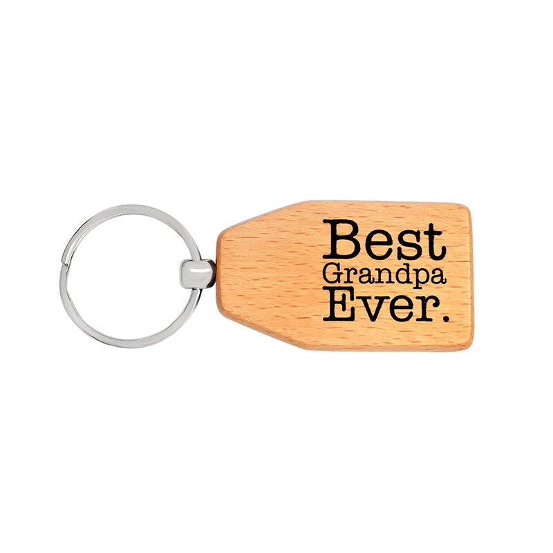 Juelee Natuurlijke Houten Sleutelhanger Sleutelhanger Ronde Vierkante Anti Verloren PAPA/VADER/OPA LIEFDE U MEER MEISJE JONGEN VRIEND Hout Sleutelhangers: square grandpa