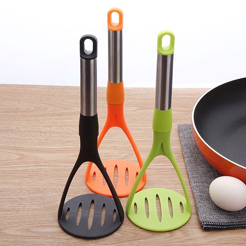 ZLCA Potato Mashers Kitchen Cooking Tools For Stainless Steel PP Plastic Pressure Mud Puree Vegetable Press Maker Accessories