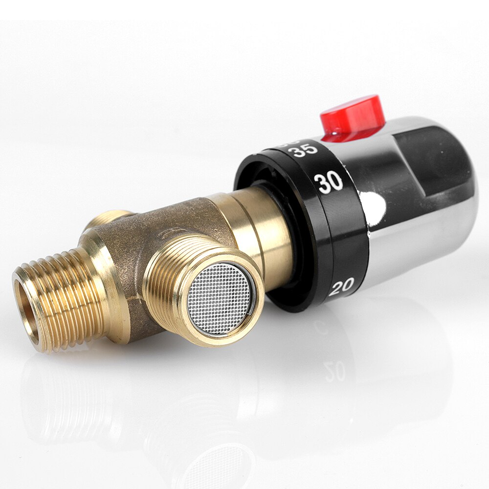 Bathroom Water Temperature Control Faucet Thermostat Faucet Brass Pipe Home Improvement Thermostatic Mixing Valve 1PC