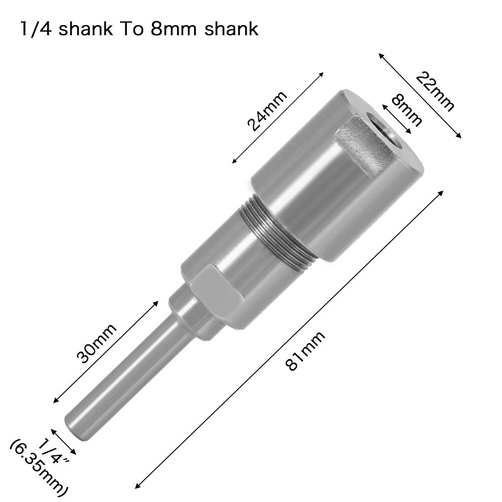 6Mm 8Mm 12Mm 1/4 "1/2" Schacht Router Bit Verlengstuk Collet Graveren Cnc Machine Extension frees Houtbewerking Tool