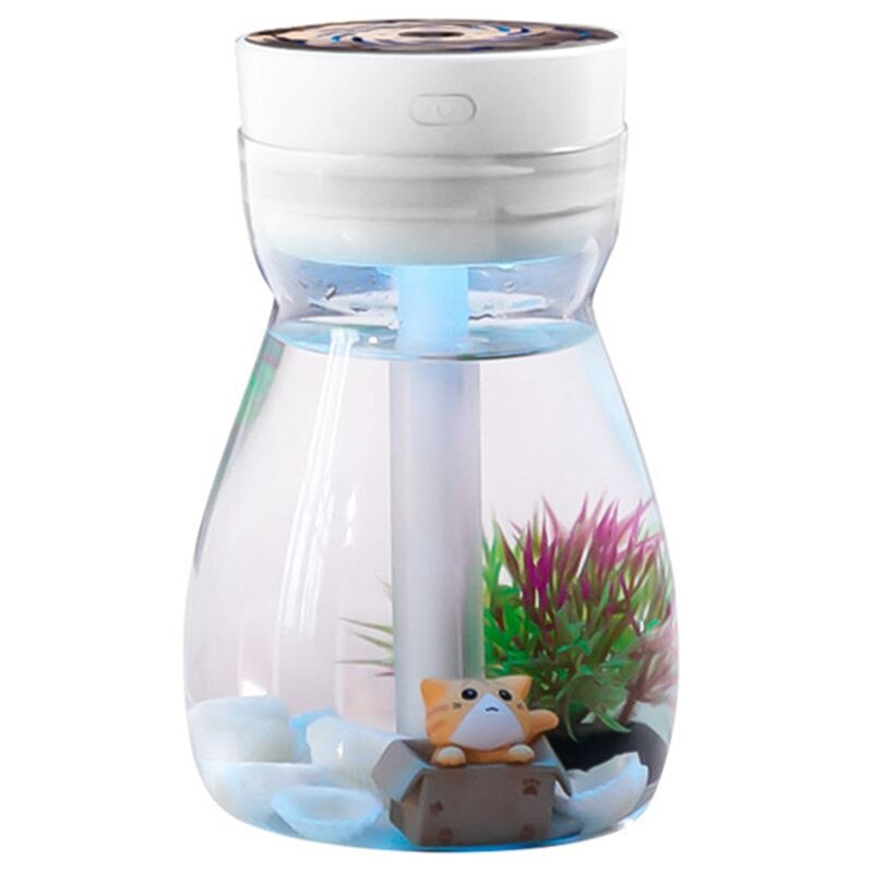 Cute Cool Mist Humidifier Office Bedroom Air Purifier Usb Charging Kawaii Air Humidifier With Led Light Air Moisturizing Bottle: White