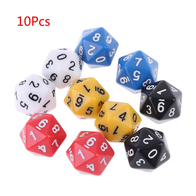 10pcs/set 20-Sided D20 Polyhedral Dices Numbers Dials Desktop Table Board Game