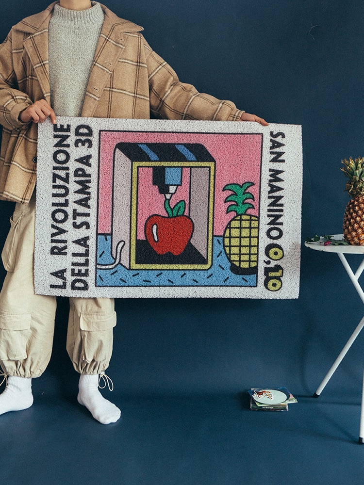 Tecknad konst styling brev halkfri fotmatta hall veranda område matta för hem sovrum dörrmattor hem entré dörrmatta