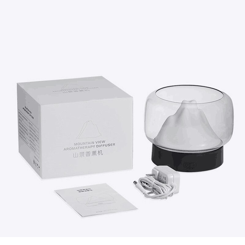 Led aroma diffuser 400ml bpa-vrij mountain view etherische olie aromatherapie diffuser met warme en gekleurde led lamp luchtbevochtiger