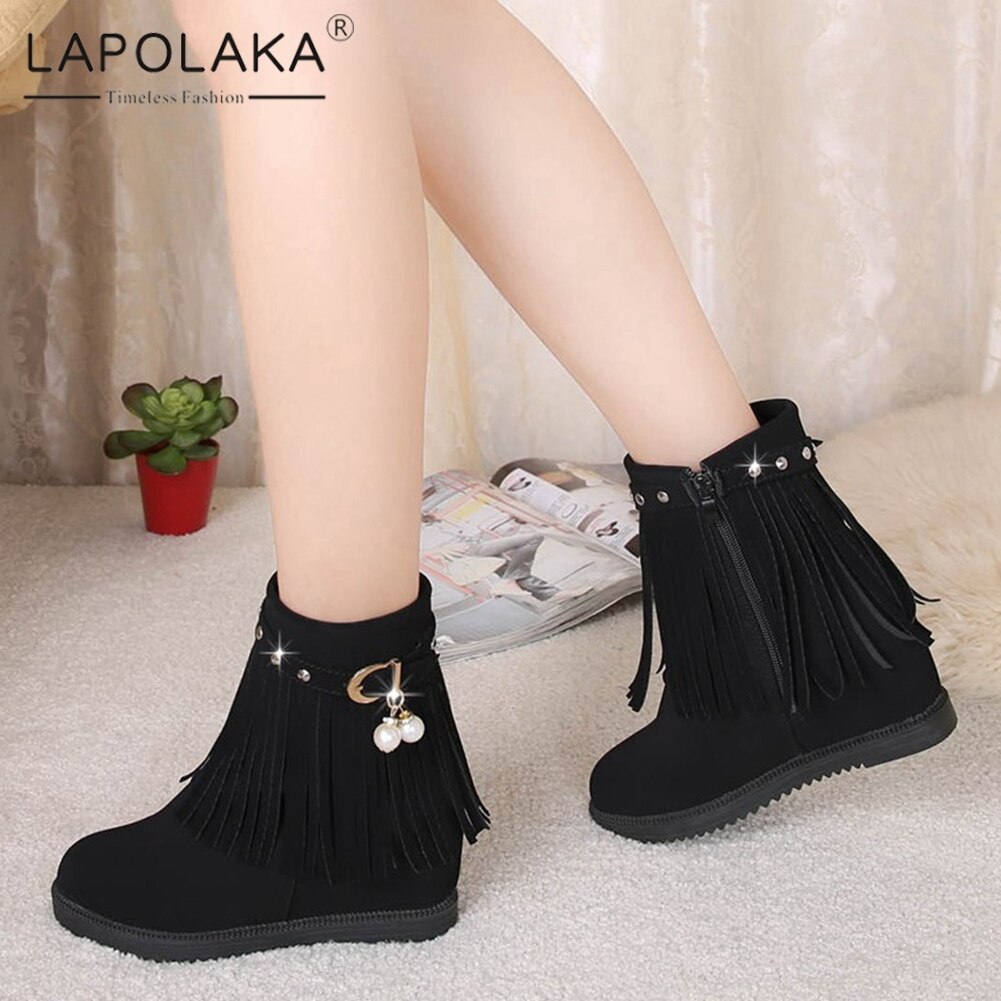 frange perle INS directe chaussures femme chaussons concis Rivet à la gland bottines femme