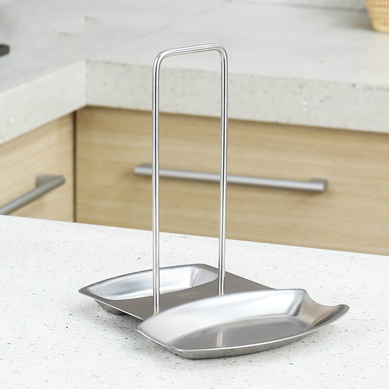 1PC 304 stainless steel multi-function kitchen racks pot lid rack scoop spoon storage rack and water tray WJB41710