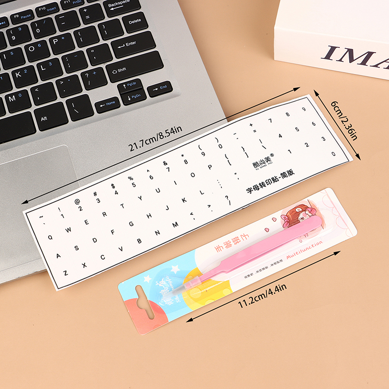 Alphabet Language Tear-Off Film Keyboard Sticker Desktop Laptop Key Sticker Single Film Universal Sticker: black