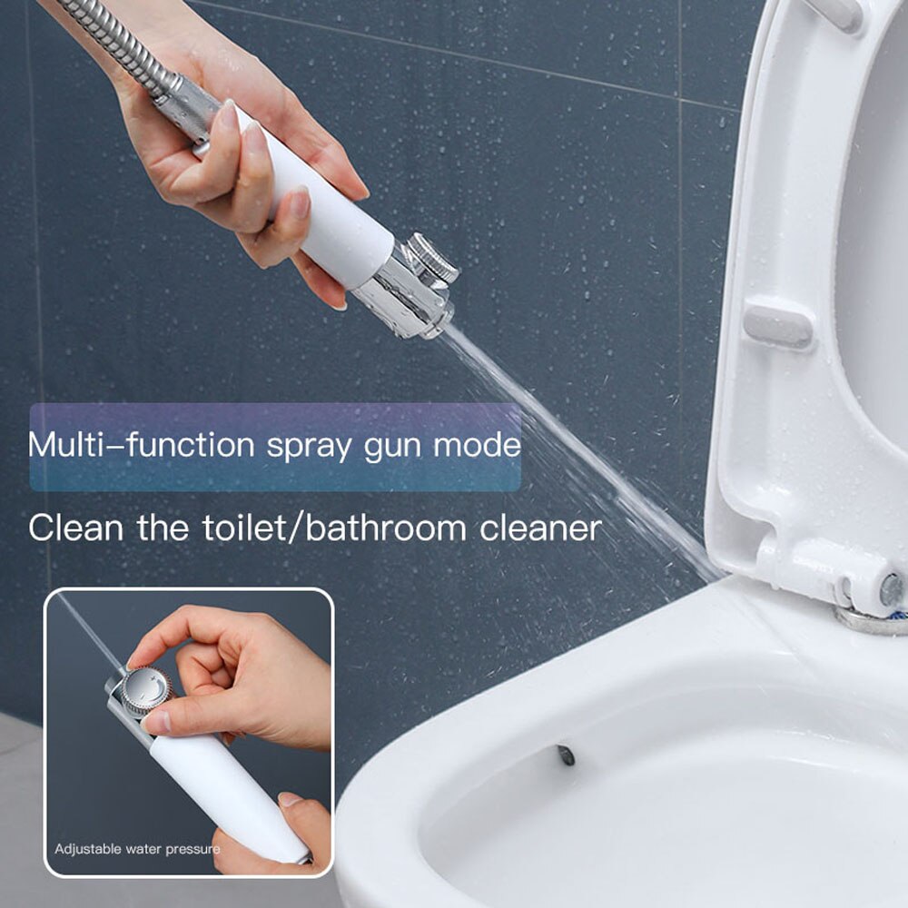 Pressurized Shower Head High Pressure Water Saving Perforated Free Bracket Hose Adjustable Bathroom Accessories Shower Set