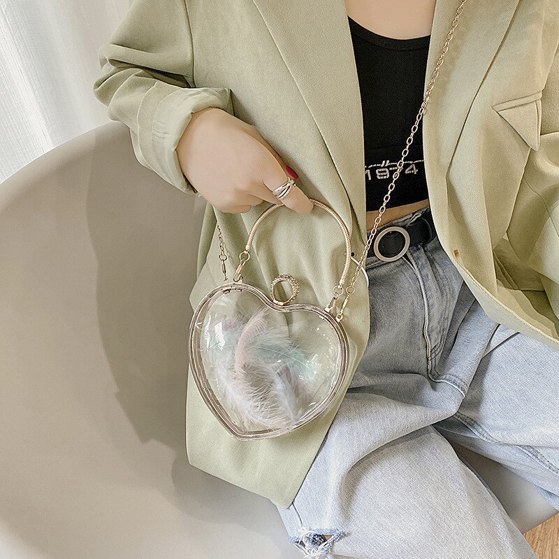 Acrylic Clear Alien Shoulder Bag For Women Crossbody Bags With Chain Transparent Evening Clutch Pvc Handbags