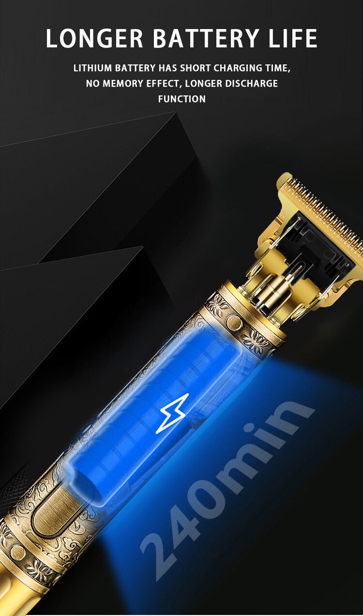 Cortador de pelo Vintage T9, cortadora de pelo eléctrica , afeitadora Original, recortadora de barba, carga rápida USB, pantalla LCD