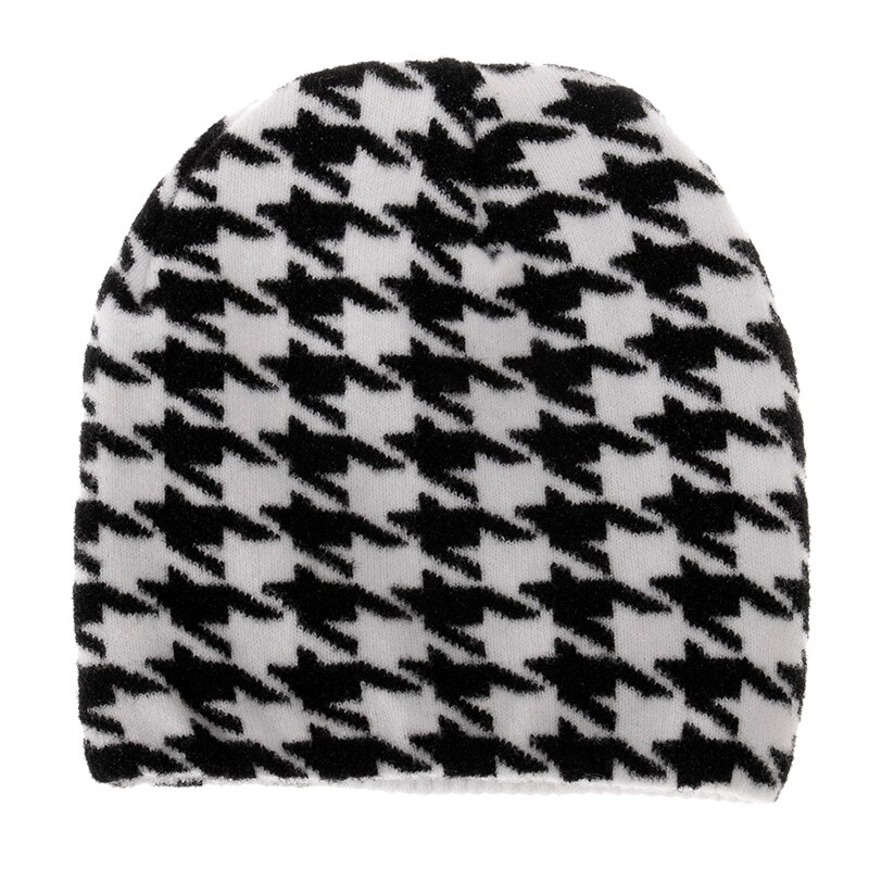 Foxmother zwart witte koe mutsen wintermutsen voor dames dames: Pied-de-poule