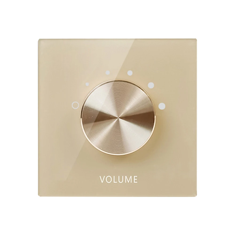Regulator głośności 4-8ohm przełącznik audio sterowanie dwukanałowe pięć segmentów potężna płyta dźwiękowa akrylowa regulator tła muzyka: Złoto