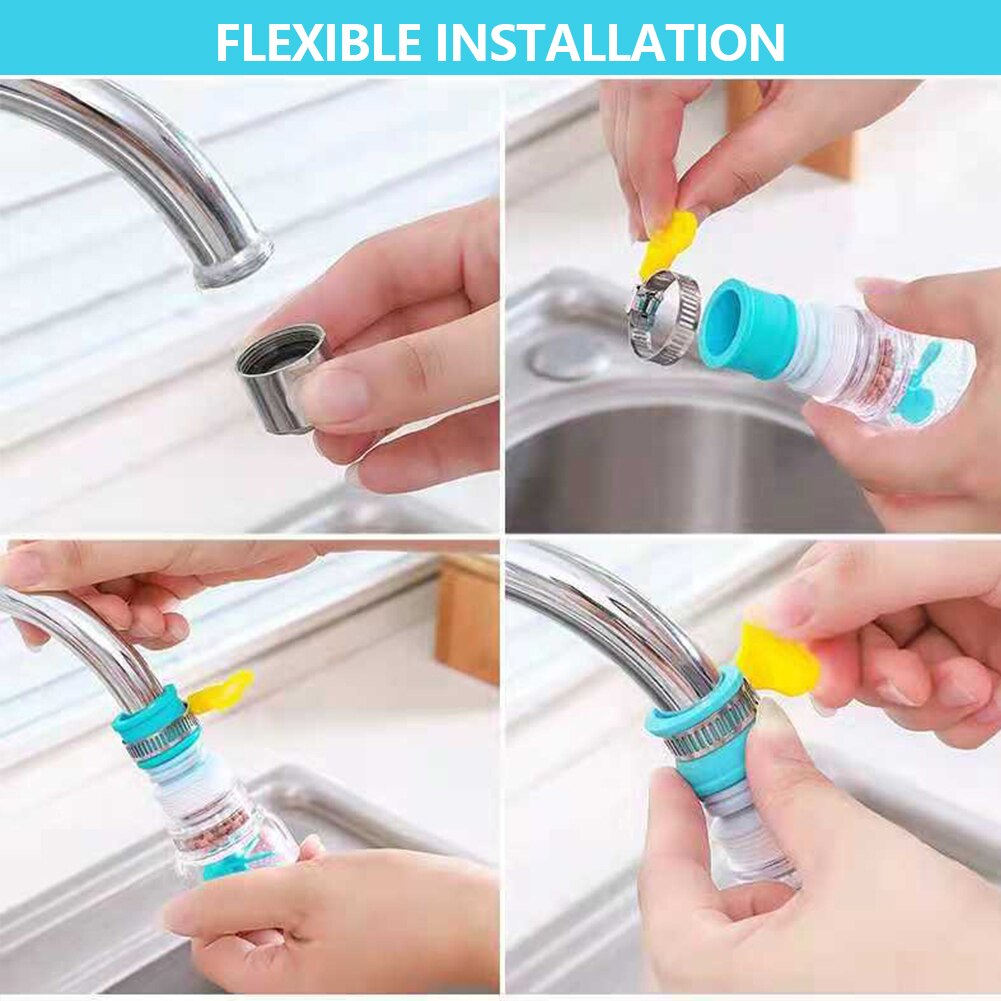 Faucet Extension Extender Bathroom 360 Rotation Adjust Free Bending Water Tap Splash-proof Universal Extension Tube Wash Basin