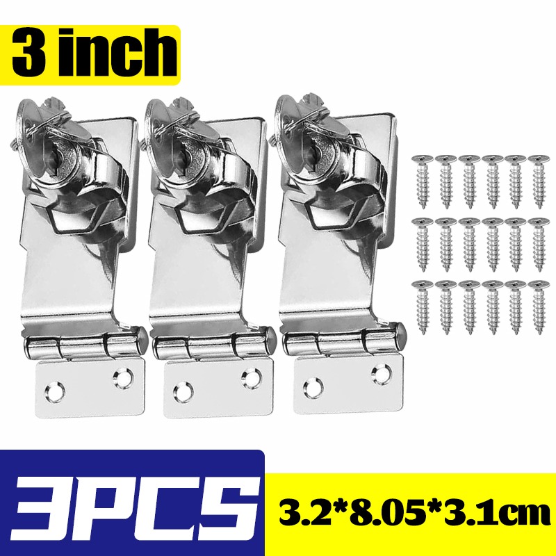 Locking Hasp Staple Keyed Hasp Locks Office Security Buckle Shed Cabinet Door Security Locker Drawer Latches Cupboard Padlock: Red