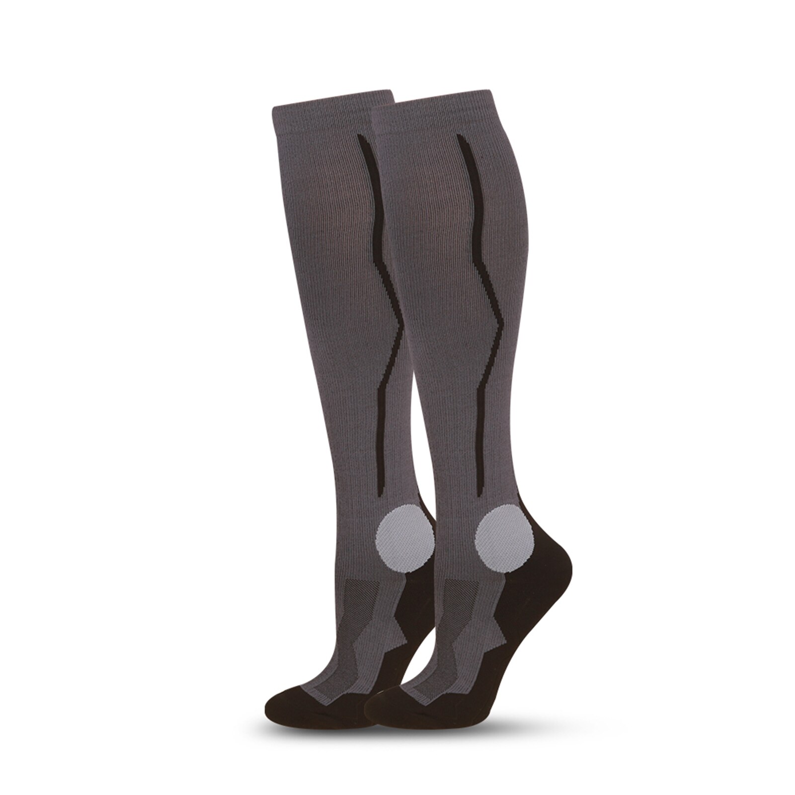 Sports Running Long Stockings Football Soccer Socks Leg Compression Stretch Stocking Athletic Compression Socks: Grey / L