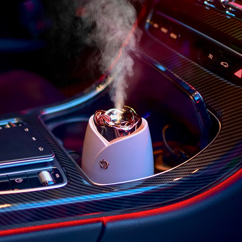 Bil æterisk olie diffusor steg luftfugter led natlys usb aromaterapi fogger bil luftfrisker til hjemmekontor