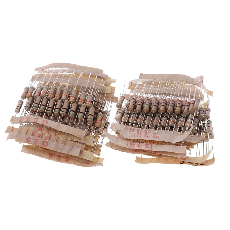 Kits de resistencias de 300 Uds., resistencia de carbón de 1W 5%-0,1 Ohm, juego de resistencia de 30 valores