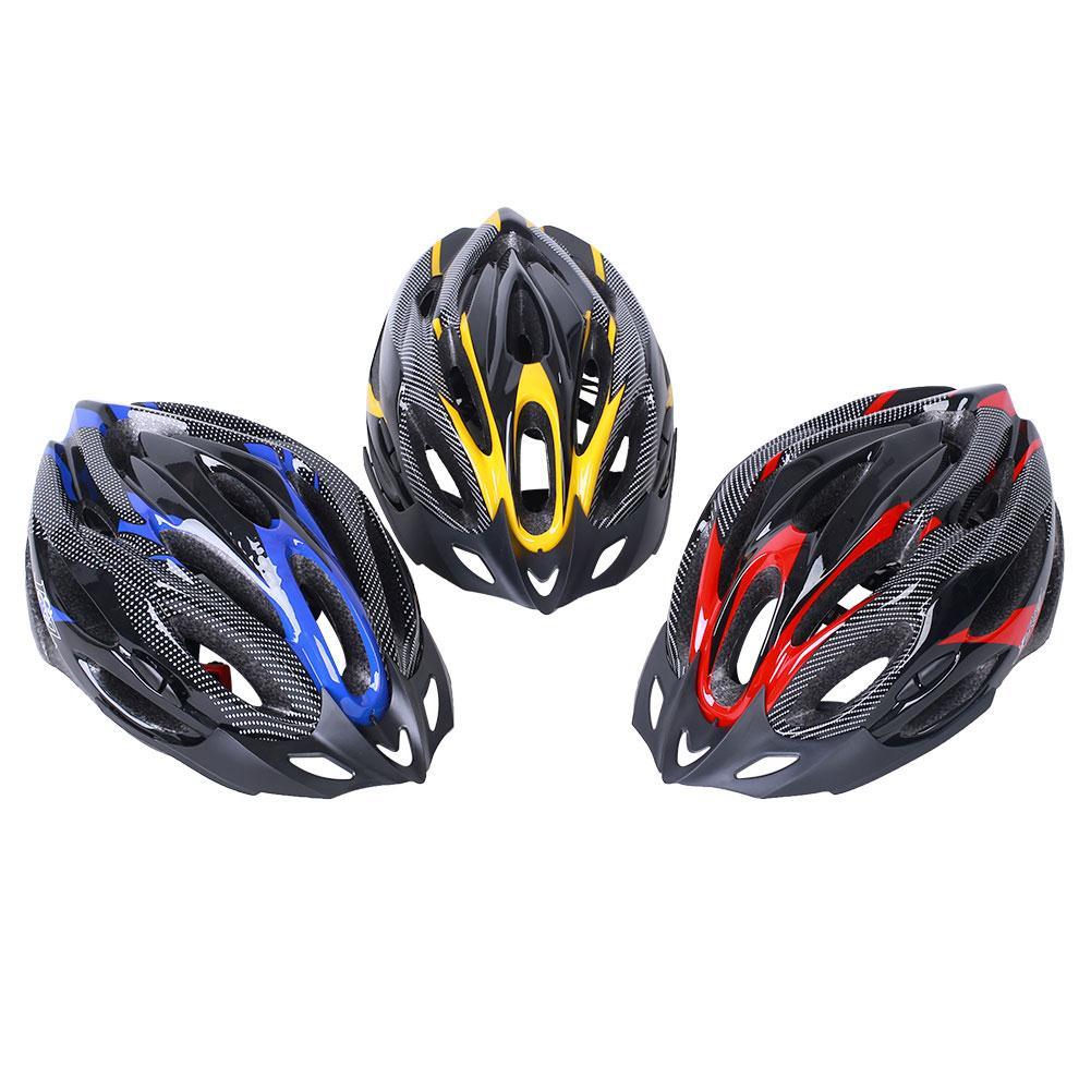 Ultralight Adjustable Cycling Helmet Red/Yellow/Blue Bicycle 65 Cm Safety with Visor Shockproof Bike Road
