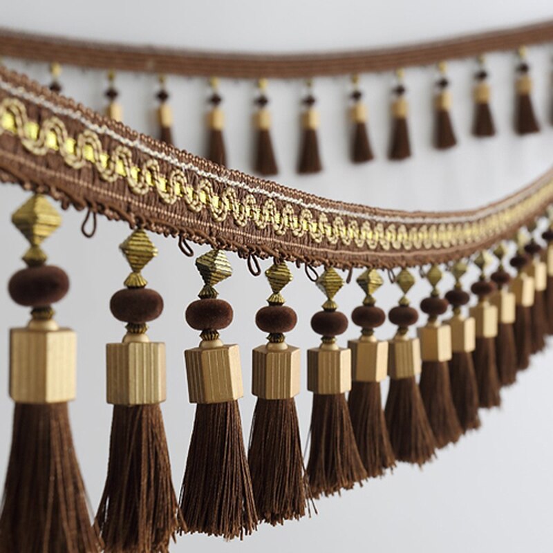 3M Kwastje Kralen Fringe Rand Gordijn Accessoires Trim Kant Boho Bekleding DIY Party Opknoping Ring Koorden Ambachten Naaien Decor: Lavendel