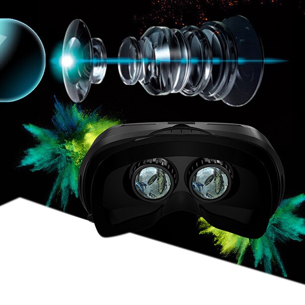 VR Virtual Reality Glasses 3D Headset Stereo Helmet Box with Eye Diopter Adjustment for iPhone Android Smartphones 4.5-6.0 Inch