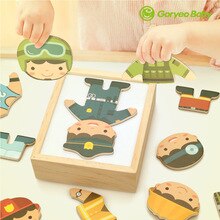 Houten Beroep Pak Omkleden Puzzel Set Kids Educatief Puzzel Educatief Houten Speelgoed Voor Kinderen