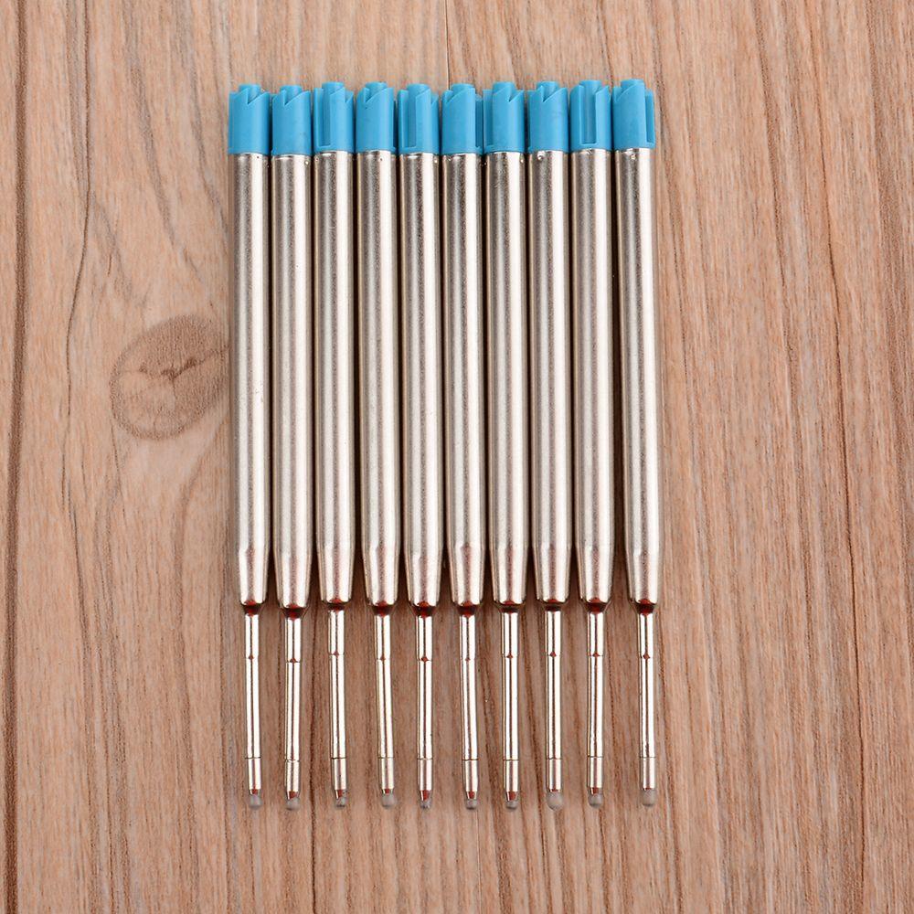 10 Pcs Universal Standard Style Ballpoint Pen Refills Replacement Black and Blue Ink Refills 0.7/1.0 mm School Office Supplies: Blue Ink
