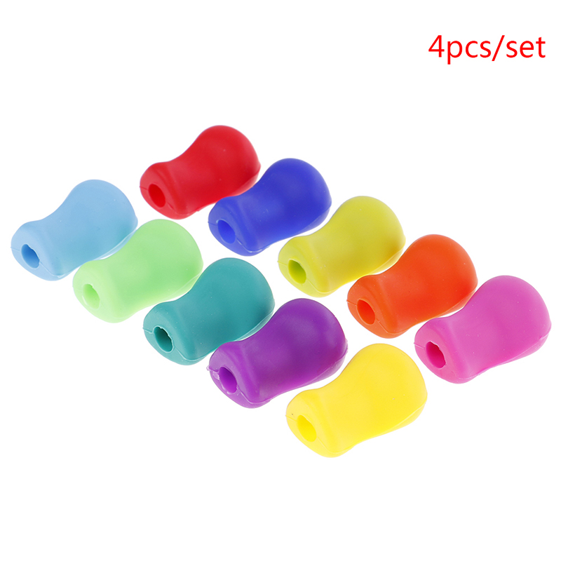 4/10pcs Silicone Corrector Therapy Handwriting Aid Kids Children Student School Stationery Pen Control Right Writing: 4pcs