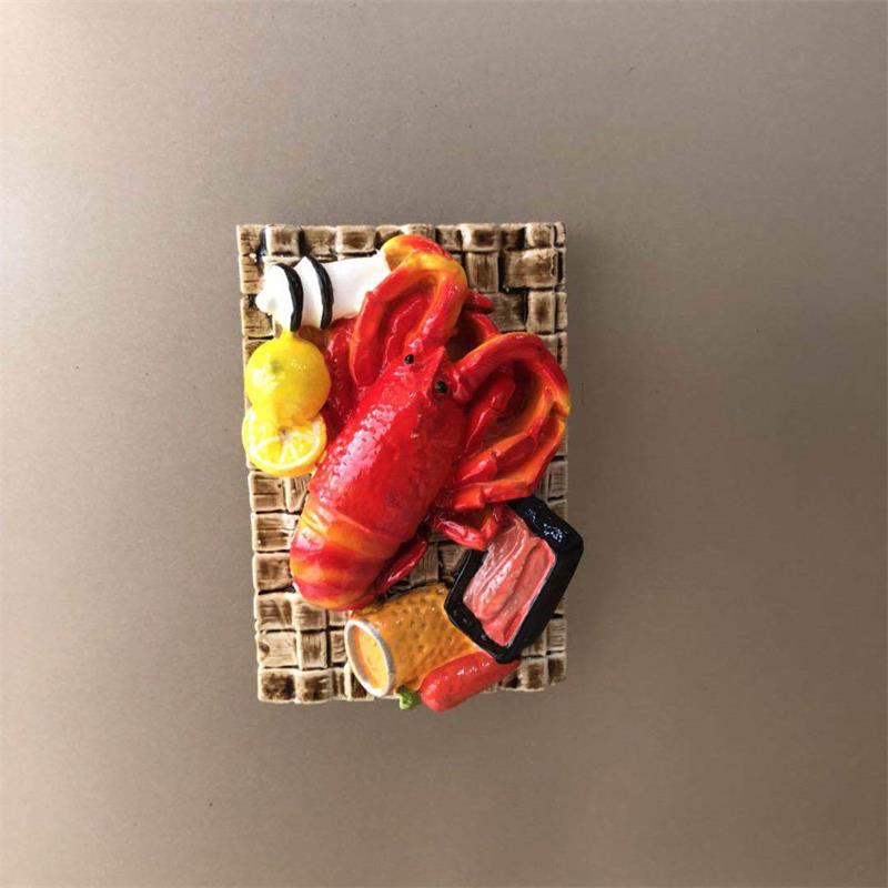 Seafood Fridge Magnet Crayfish Crab Shellfish Refrigerator Magnets Souvenir DIY Kitchen Magnet Sticker Kid Children Toy: A