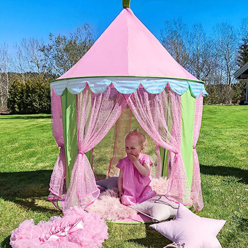 Children's Play Tent Portable Princess Tent Dry Pool Wigwam Girl's Castle Playhouse Outdoor Garden Kids Folding Beach Tent